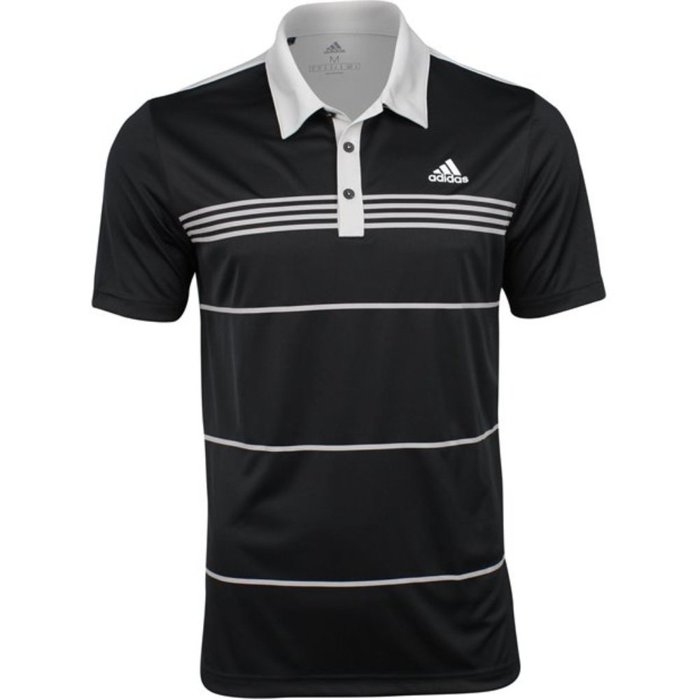 Adidas Climalite Mens Block Stripe Golf Polo Shirt - Picture 2 of 8
